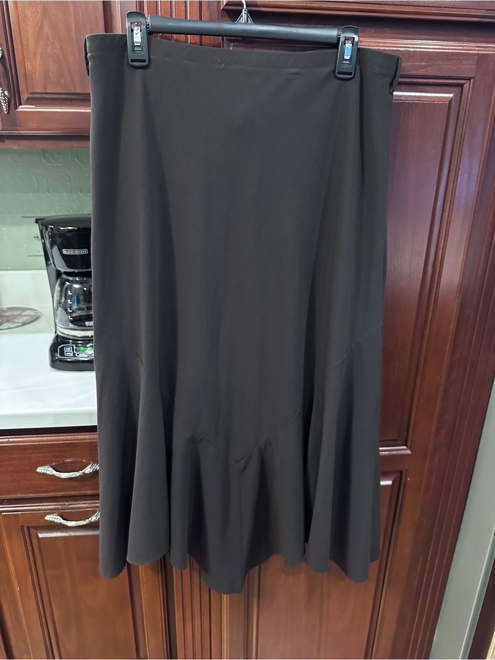Larry Levine stretch size 14 Beautiful Brown Midi Skirt